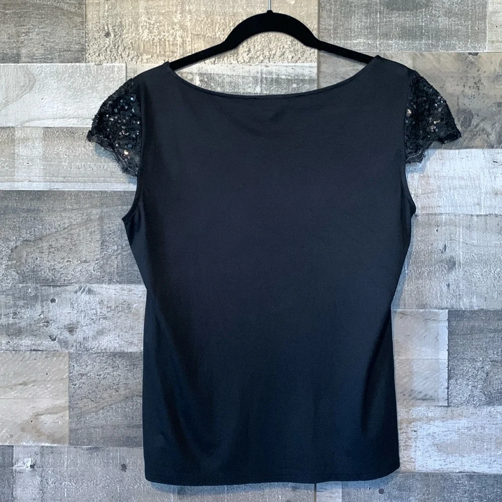 White House Black Market top with sequined cap sleeves - Picture 15 of 16